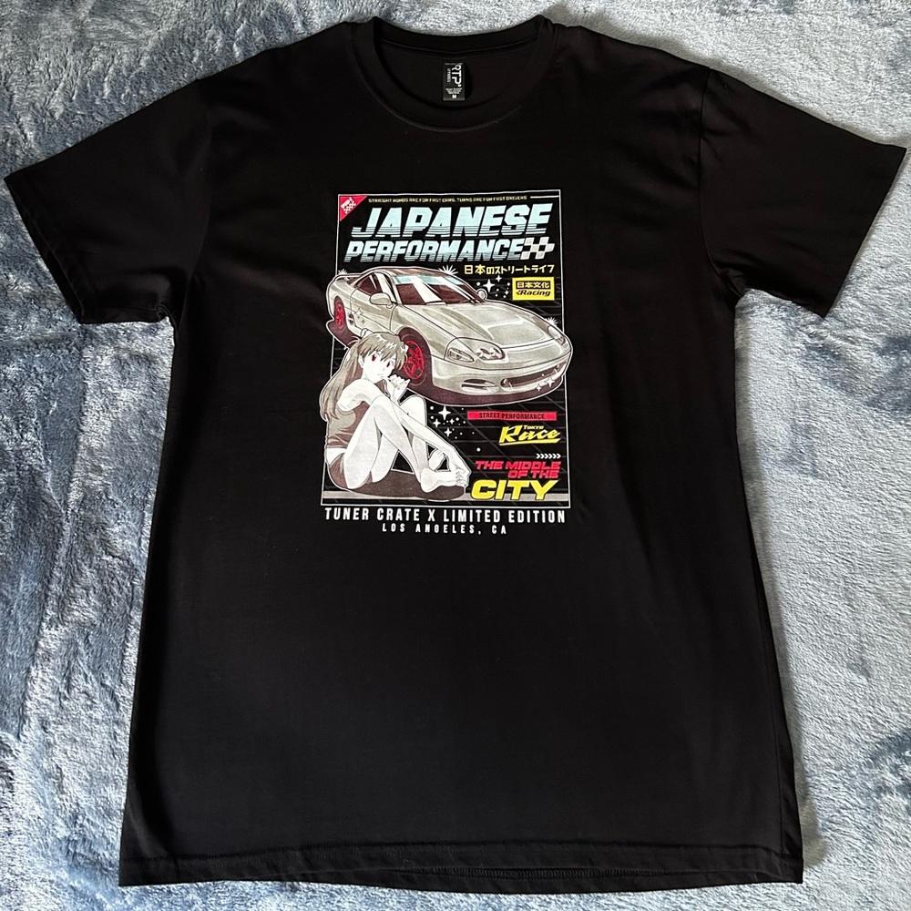VINTAGE JDM CAR T- SHIRT JAPANESE PERFORMANCE. T-Shirt size Medium Black Graphic